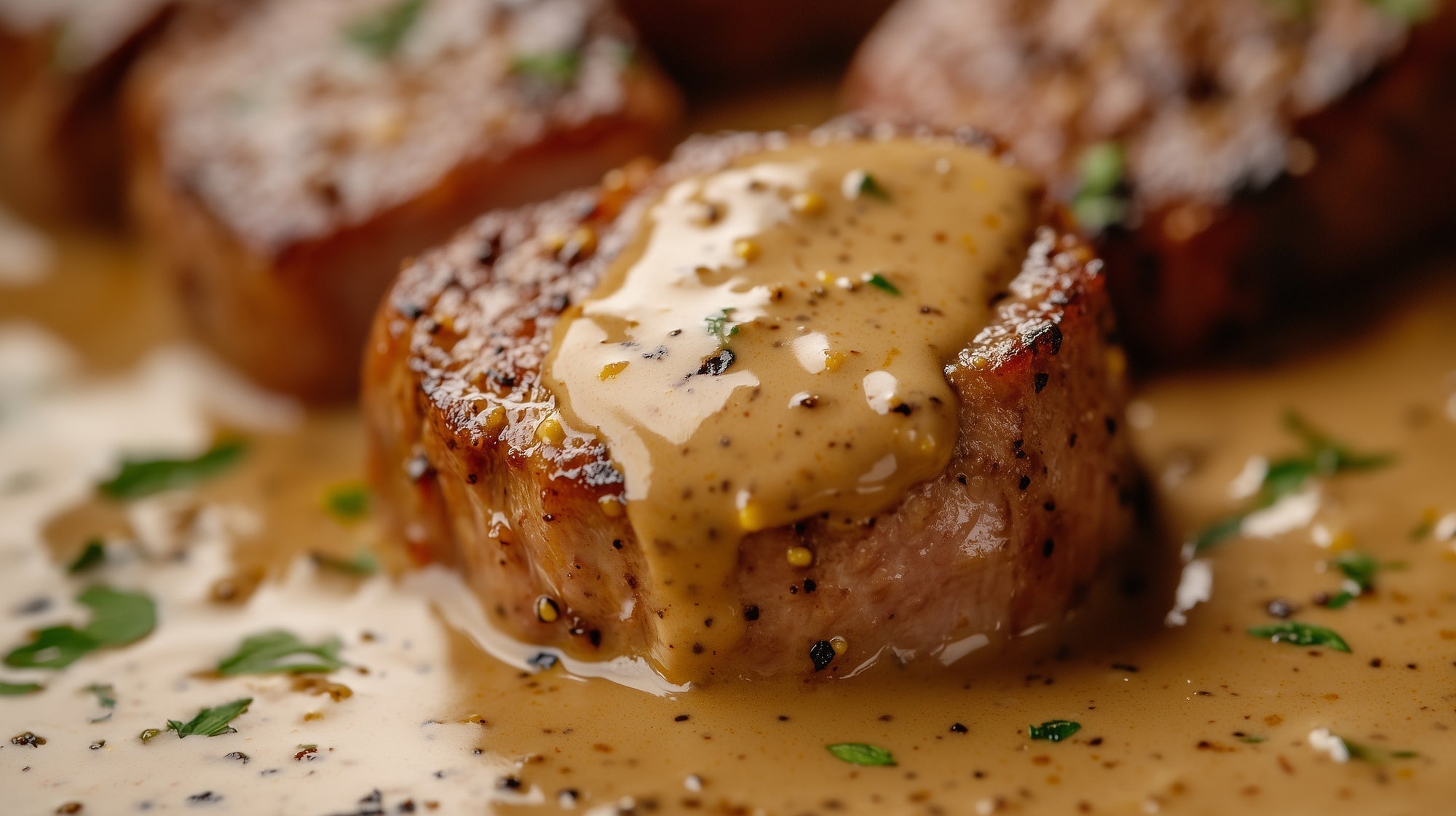 Provençal Herb-Crusted Pork Tenderloin with Dijon Cream