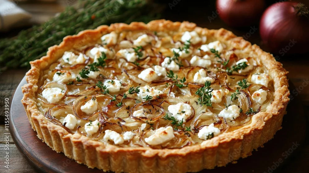 Spiced Caramelized Onion and Goat Cheese Tart