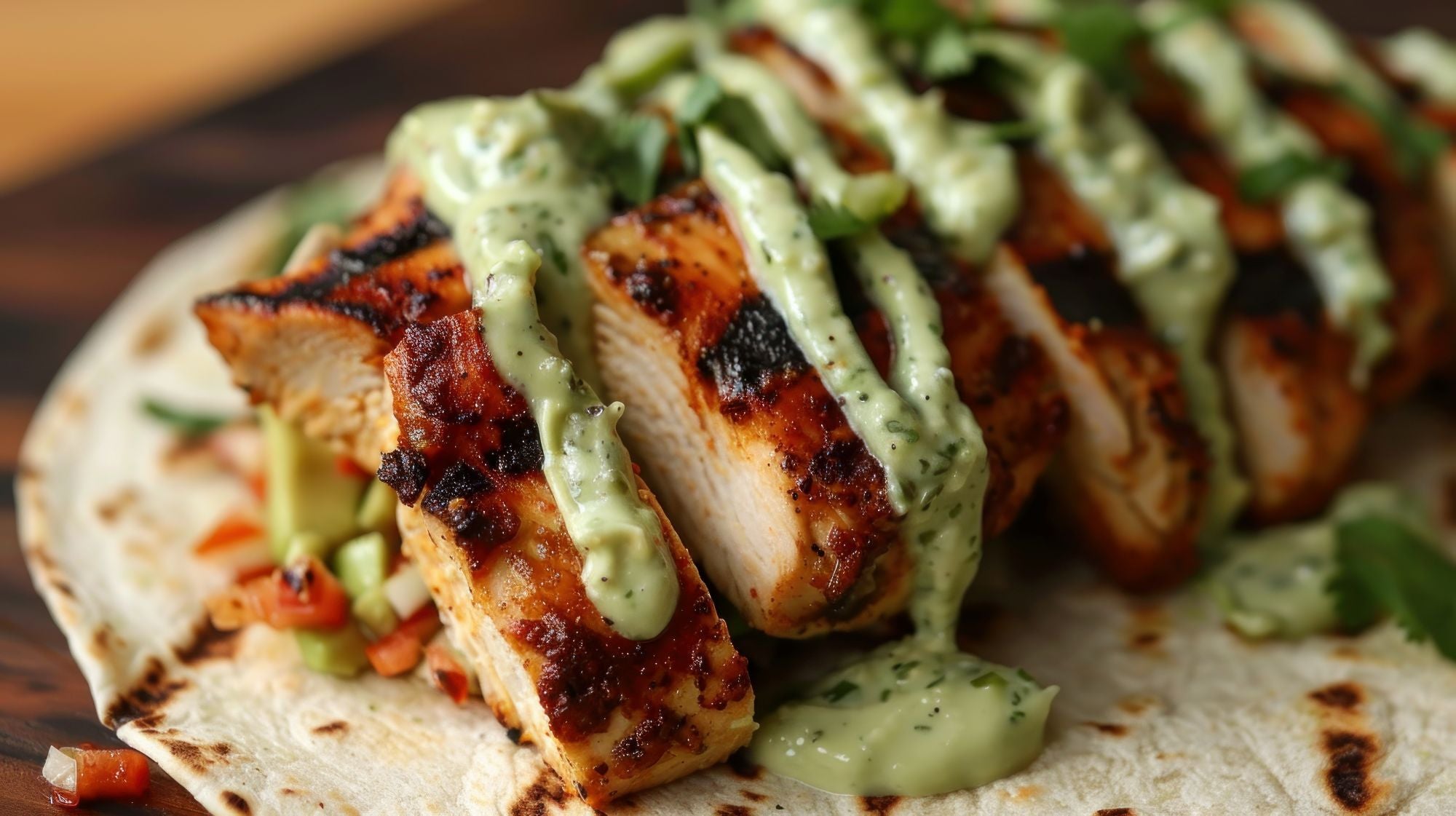 Chipotle Lime Grilled Chicken Tacos with Mango-Avocado Slaw